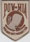 POW*MIA YOU ARE NOT FORGOTTEN patch DESERT TAN/BROWN